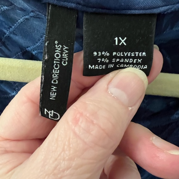 New Directions Blue Peasant Tunic Top Sz 1X - Picture 3 of 5